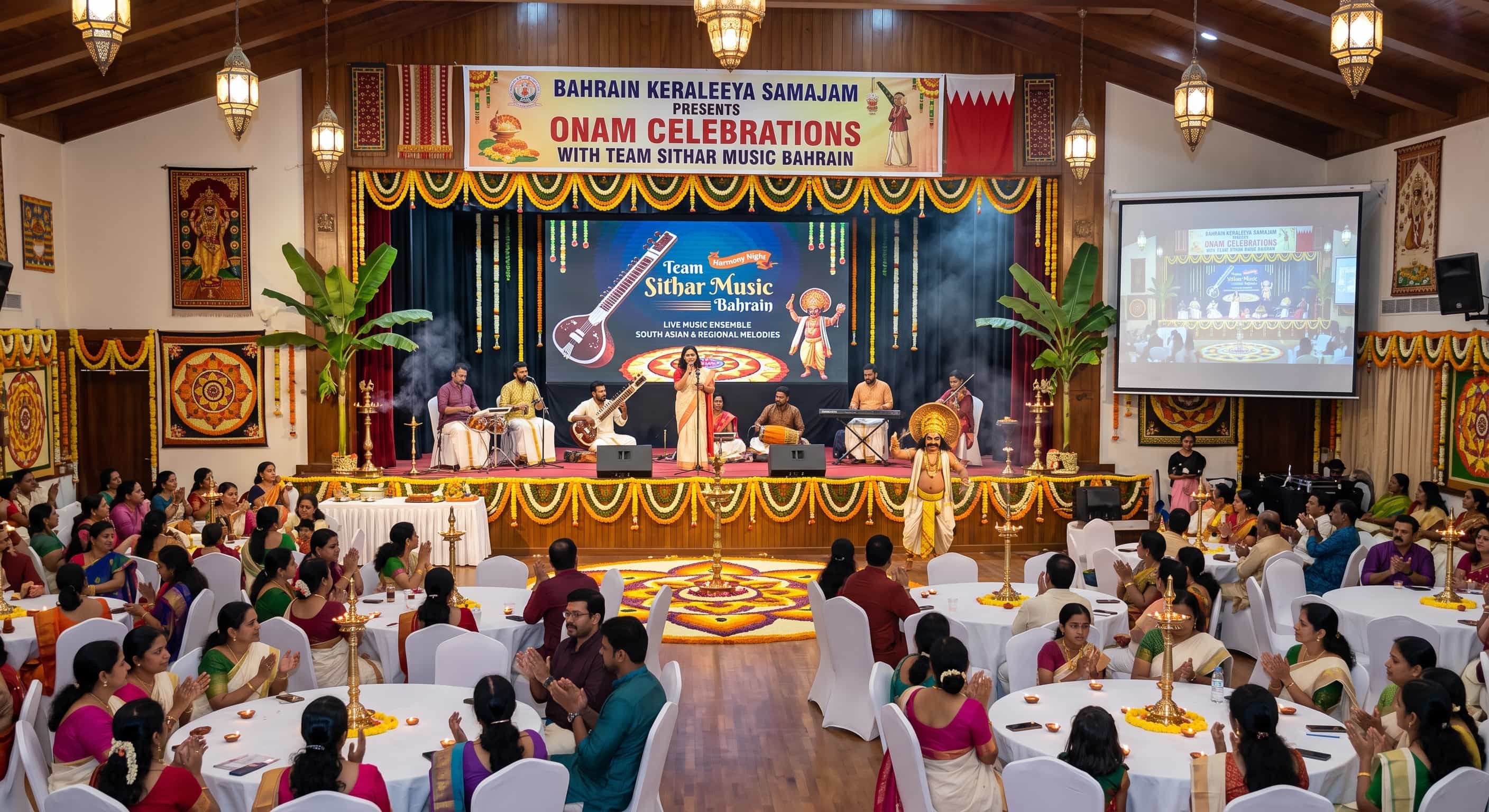 Orchestra by Team Sithar — Onam event at Bahrain Keraleeya Samajam, Bahrain